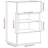 Tv-wandmeubels met LED 2 st 40x30x60,5 cm oud houtkleurig - thumbnail