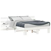 Bedframe met lade Wit Massief grenenhout en massief grenenhout - thumbnail