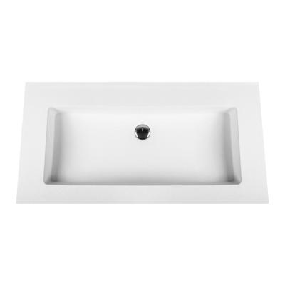 Wastafel Boss & Wessing Zonder Kraangat 45.5x57 cm Solid Surface Wit Boss & Wessing