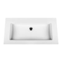 Wastafel Boss & Wessing Zonder Kraangat 45.5x57 cm Solid Surface Wit Boss & Wessing - thumbnail