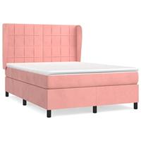 Boxspring met matras fluweel roze 140x200 cm - thumbnail