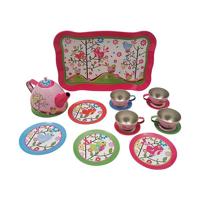 Tinnen theeservies - Vogeltjes - thumbnail