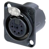 Neutrik NC6FD-LX-B-CON XLR-connector Flensbus, contacten recht Aantal polen: 6 Zwart 1 stuk(s) - thumbnail
