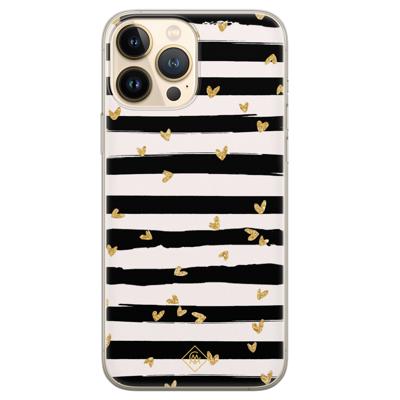 iPhone 13 Pro Max siliconen hoesje - Hart streepjes iPhone 13 Pro Max siliconen hoesje - Hart streepjes