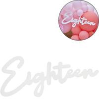 Ginger Ray decoratiebord eighteen wit 75 cm | 10 stuks - thumbnail