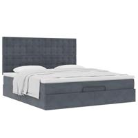 Ottoman bed met matrassen en LED's 200x200cm fluweel - thumbnail