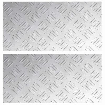 VidaXL Trap tread rechthoekig 2 pcs zilver 40 x 20 cm aluminium