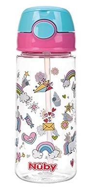Nuby Beker zacht rietje drukknop roze 540ml 4+ jaar 1 Stuks Nuby Beker zacht rietje drukknop roze 540ml 4+ jaar 1 Stuks