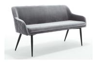 Artistiq Eetkamerbank 'Tynise' Velvet, kleur Grijs - thumbnail