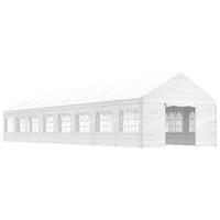 Prieel met dak 17,84x4,08x3,22 m polyetheen wit - thumbnail