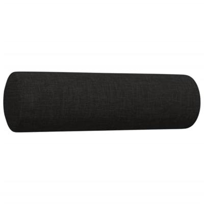 3-delige Loungeset met sierkussens stof zwart