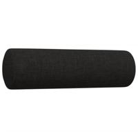 3-delige Loungeset met sierkussens stof zwart - thumbnail