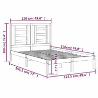 Bedframe massief hout wit 120x190 cm - thumbnail