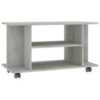VidaXL Tv-meubel met wieltjes 80x40x45 cm bewerkt hout betongrijs - thumbnail