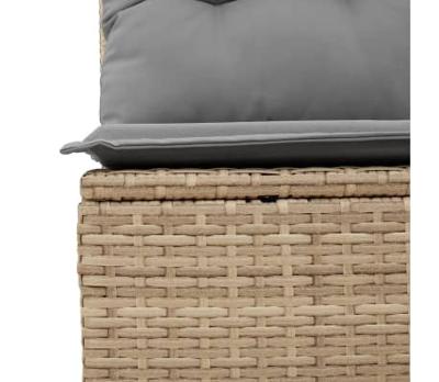 10-delige Loungeset met kussens poly rattan beige