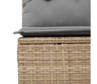 10-delige Loungeset met kussens poly rattan beige - thumbnail