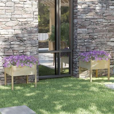 VidaXL Plantenbakken 2 st 70x70x70 cm massief grenenhout VidaXL Plantenbakken 2 st 70x70x70 cm massief grenenhout