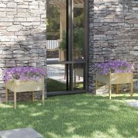 VidaXL Plantenbakken 2 st 70x70x70 cm massief grenenhout - thumbnail