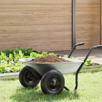 VidaXL Vervanging voor kruiwagenlade zilver 90 x 63 x 28 cm staal