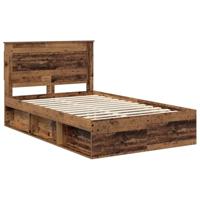 Bedframe met hoofdeinde Oudhout 135 x 190 cm Massief grenenhout - thumbnail