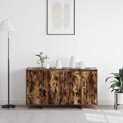 Dressoir Gerookt eiken 135 x 41 x 69 cm Bewerkt hout