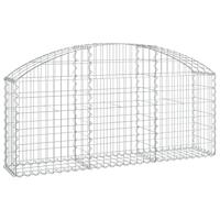 VidaXL Schanskorf gewelfd 150x30x60/80 cm gegalvaniseerd ijzer - thumbnail