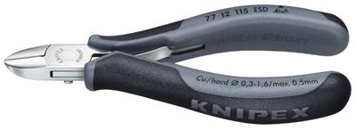 Knipex Zijsnijtang ronde kop + draadkl.115 mm E - 7712115ESD Knipex Zijsnijtang ronde kop + draadkl.115 mm E - 7712115ESD