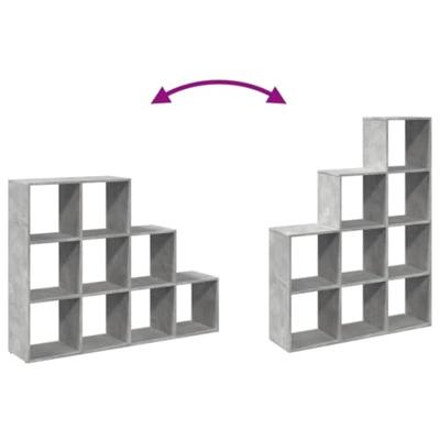 Kamerscherm / boekenkast 3-laags 137,5x29x103,5 cm hout grijs