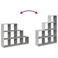 Kamerscherm / boekenkast 3-laags 137,5x29x103,5 cm hout grijs - thumbnail