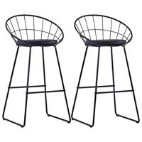 Barstoelen 2 st kunstleer zwart - thumbnail