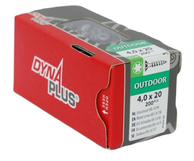 Dynaplus Unischroef/Spaanplaatschroef Ar-Coating Pk (Platkop) Torx TX20 4.0X20 | 200 stuks - 0281.08.25001