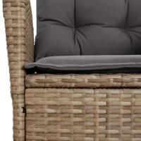 4-delige Tuinset met kussens poly rattan beige - thumbnail
