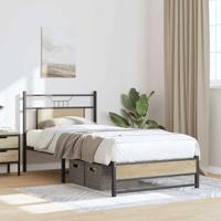 Bedframe zonder matras hout sonoma eikenkleurig 75x190 cm - thumbnail