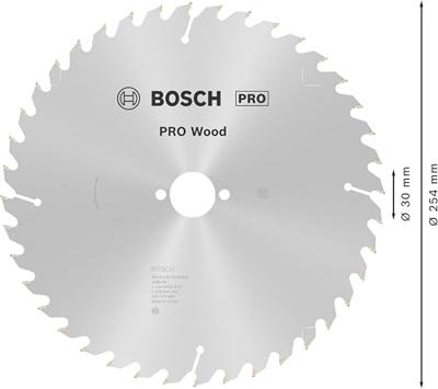 Bosch Professional Cirkelzaagblad voor Hout | PRO Wood | Ø 254mm Asgat 30mm 40T - 2608640443 - thumbnail