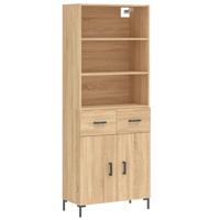 Hoge kast 69,5x34x180 cm bewerkt hout sonoma eikenkleurig - thumbnail