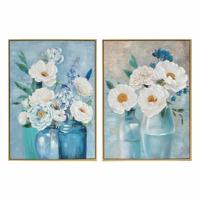 Canvas DKD Home Decor 60 x 3,5 x 80 cm Vaas Shabby Chic (2 Stuks) - thumbnail