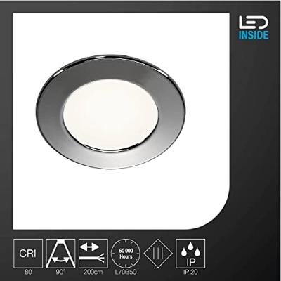 SLV 112222 DL 126 LED-inbouwlamp LED LED vast ingebouwd 3 W Chroom
