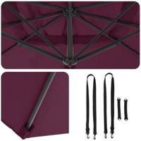 VidaXL Parasol bordeaux rood 351 x 250 x 260 cm polyester en aluminium - thumbnail