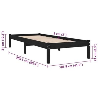 Bedframe massief grenenhout zwart 100x200 cm Bedframe massief grenenhout zwart 100x200 cm