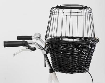 TRIXIE WILGEN FIETSMAND VOOROP ZWART MET KUSSEN EN KAP