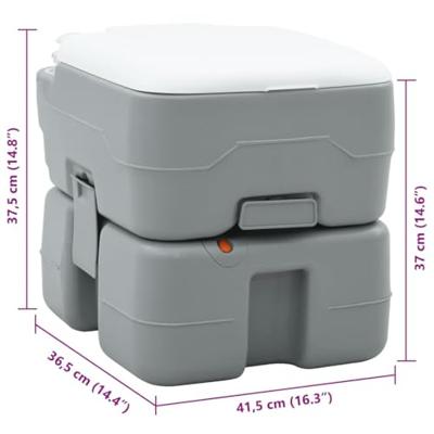 VidaXL Camping toilet grijs en wit 41,5 x 36,5 x 37,5 cm polyetheen