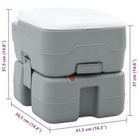 VidaXL Camping toilet grijs en wit 41,5 x 36,5 x 37,5 cm polyetheen - thumbnail