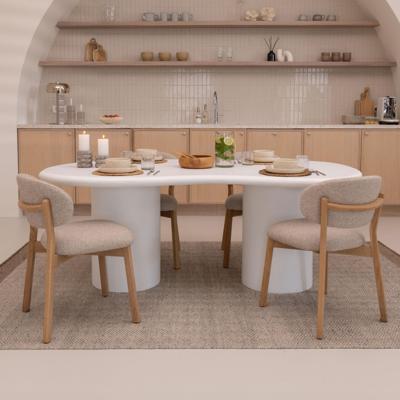 By-Boo Organische Eettafel 'Seki' 200 x 110cm, kleur Wit