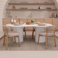 By-Boo Organische Eettafel 'Seki' 200 x 110cm, kleur Wit - thumbnail