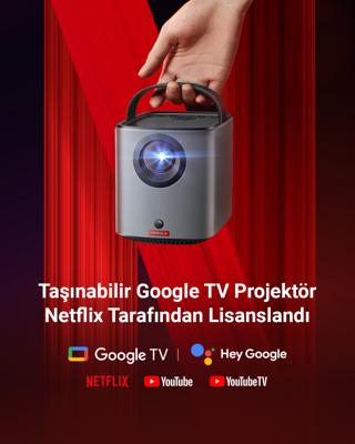 Nebula Mars 3 Air, Google TV-projector, officiële Netflix-licentie, 400 ANSI-lumen licht, 1080p, Dolby Digital Sound, 150″-beeld, ingebouwde accu, 2,5 uur speeltijd overal