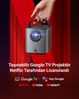 Nebula Mars 3 Air, Google TV-projector, officiële Netflix-licentie, 400 ANSI-lumen licht, 1080p, Dolby Digital Sound, 150″-beeld, ingebouwde accu, 2,5 uur speeltijd overal - thumbnail