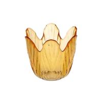 Waxinelichthouder tulp oranje Ø8xH8cm - thumbnail