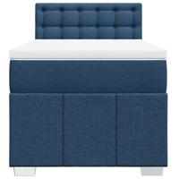 Boxspring met matras stof blauw 90x200 cm - thumbnail