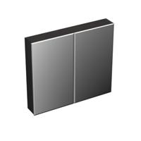 Spiegelkast Forzalaqua Uni 80x12.5x68.8 Cm 2 Deuren Tweezijdig Spiegel Eiken Black Oiled - thumbnail