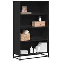 Boekenkast 80,5x35x139 cm bewerkt hout zwart - thumbnail